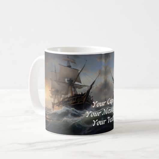 Vuur en schuim: het Engelse oorlogsschip van 1805 Koffiemok (Voorkant links)