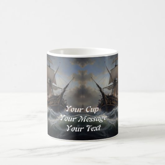 Vuur en schuim: het Engelse oorlogsschip van 1805 Koffiemok (Center)