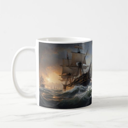 Vuur en schuim: het Engelse oorlogsschip van 1805 Koffiemok (Links)