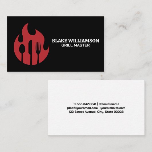 Vuur en servies | culinair visitekaartje (Voorkant / Achterkant)