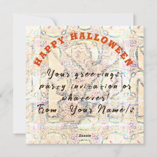 Vuur en Vlam Gelukkig Halloween Schedel Feestdagenkaart (Achterkant)