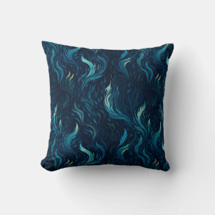 Vuur en vlammen - blauw kussen