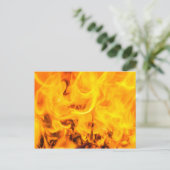 Vuur en vlammen briefkaart (Staand voorkant)