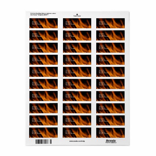 Vuur en vlammen etiket (Full Sheet)