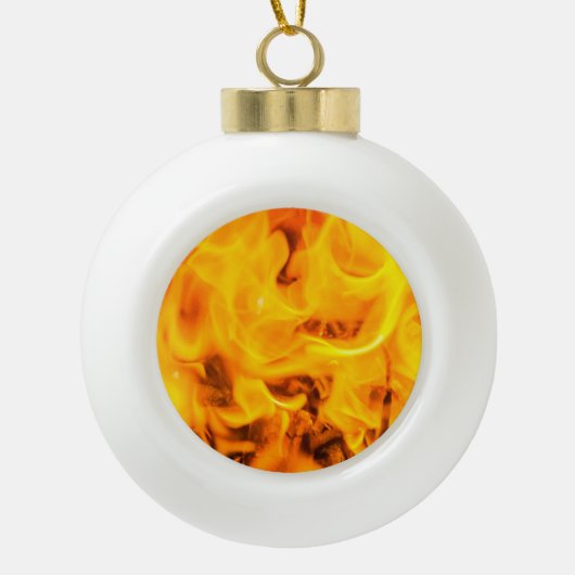 Vuur en vlammen keramische bal ornament (Voorkant)