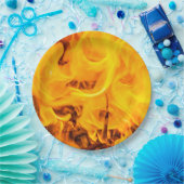 Vuur en vlammen papieren bordje (Feest)