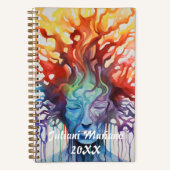 Vuur en Water Aangepaste naam Notitieboek (Voorkant)