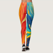 Vuur en water Abstract Leggings (Achterkant)