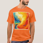 Vuur en water Abstract T-shirt (Voorkant)