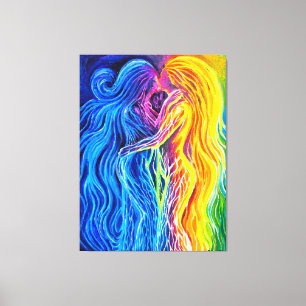 Vuur en water canvas afdruk
