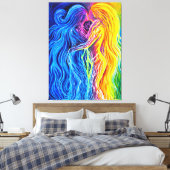 Vuur en water canvas afdruk (Insitu (Slaapkamer))