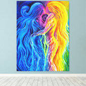 Vuur en water canvas afdruk (Insitu (Houten vloer))