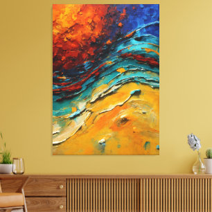 Vuur en water canvas afdruk