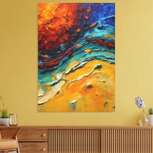 Vuur en water canvas afdruk (Insitu (Woonkamer))