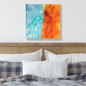 Vuur en water, goddelijke Masculine en feminine Canvas Afdruk (Insitu (Slaapkamer))
