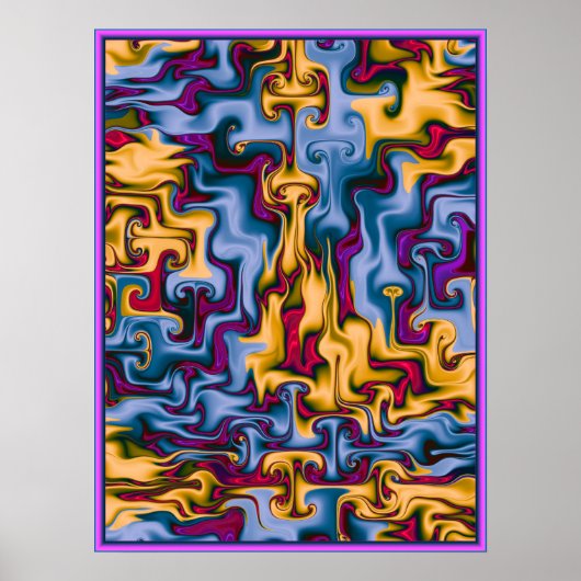 Vuur- en waterpatroon poster (Voorkant)