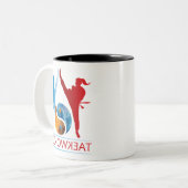 Vuur en Zee Ying en Yang Symbool Taekwondo Mok (Voorkant links)