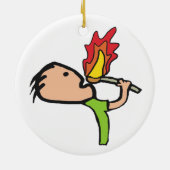 Vuur Eten Keramisch Ornament (Achterkant)