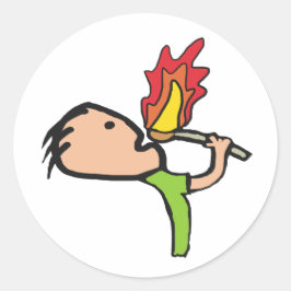 Vuur Eten Ronde Sticker