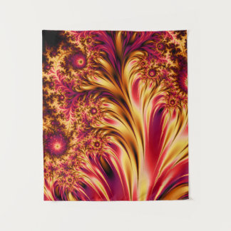 Vuur Fractals Levendig Hypnotiserend Cool Trippy T Wandkleed