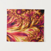 Vuur Fractals Levendig Hypnotiserend Cool Trippy T Wandkleed (Voorkant (horizontaal))
