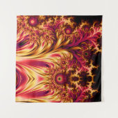 Vuur Fractals Levendig Hypnotiserend Cool Trippy Wandkleed (Voorkant (horizontaal))