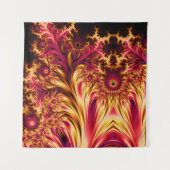 Vuur Fractals Levendig Hypnotiserend Cool Trippy Wandkleed (Voorkant)