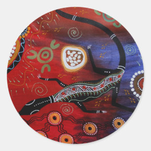 Vuur Goanna dromen Ronde Sticker