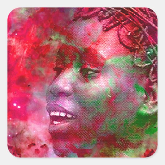 Vuur Godin Vierkante Sticker (Voorkant)