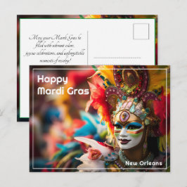 💚💜💛Vuur & Goud: Mardi Gras Spectaculair Briefkaart