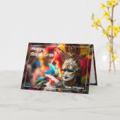 💚💜💛Vuur & Goud: Mardi Gras Spectaculair Kaart (Gele Bloem)