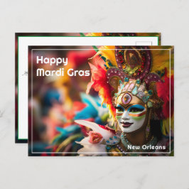 💜💛Vuur & Goud: Mardi Gras Spektakel Briefkaart