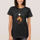 Vuur Haar Vrouw Maan Sterrenbeeld Kunst T-shirt (Voorkant)