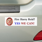 Vuur Harry Reid?, JA, WE KUNNEN HET! Bumpersticker (Op auto)