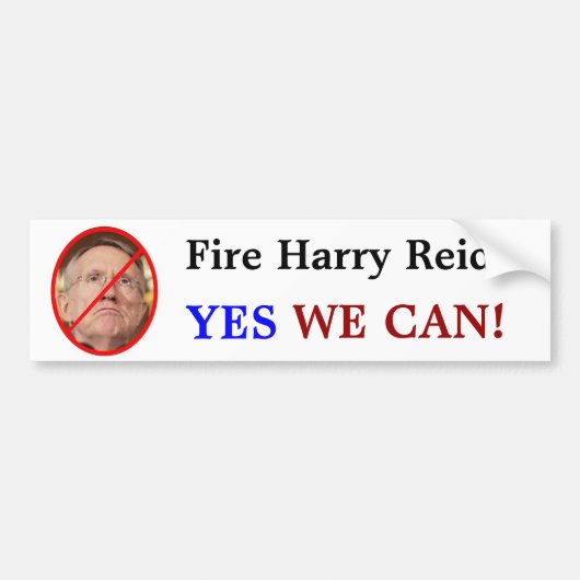 Vuur Harry Reid?, JA, WE KUNNEN HET! Bumpersticker (Voorkant)