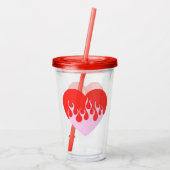 Vuur Hart Acryl Drinkbeker (Achterkant)
