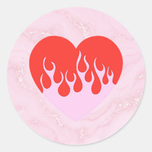 Vuur Hart Ronde Sticker