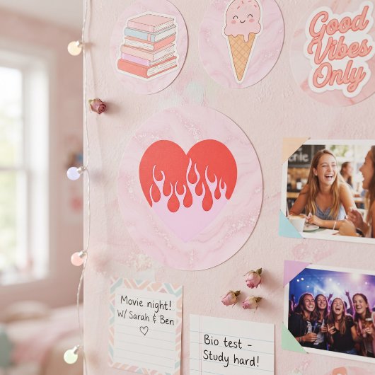 Vuur Hart Ronde Sticker