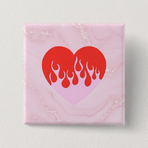 Vuur Hart Vierkante Button 5,1 Cm