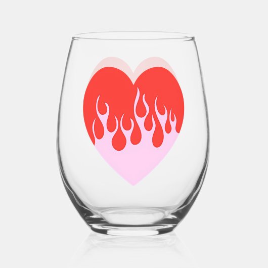 Vuur Hart Wijnglas Zonder Voet (Voorkant)