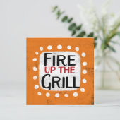 Vuur het Grill Wenskaart Kaart (Staand voorkant)