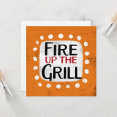 Vuur het Grill Wenskaart Kaart (Voorkant / Achterkant in situ)