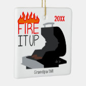 Vuur het omhoog Vlammen & Grill Persoonlijk Keramisch Ornament (Rechts)