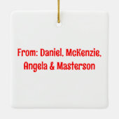 Vuur het omhoog Vlammen & Grill Persoonlijk Keramisch Ornament (Achterkant)