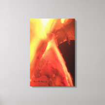 Vuur, Hout, Emmerprint - Premium Ingepakt Canvas
