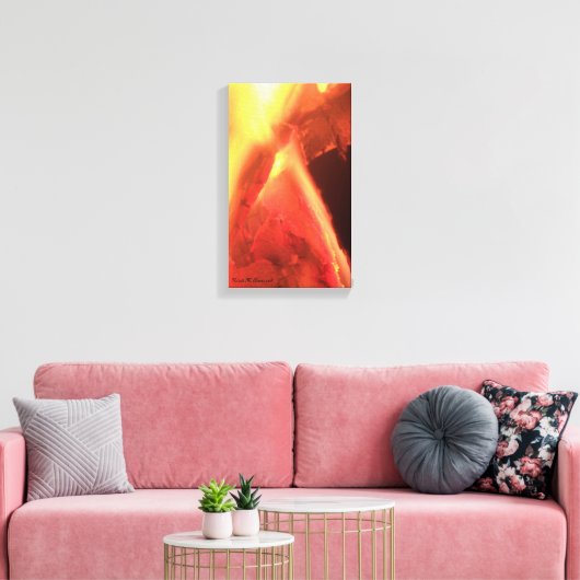 Vuur, Hout, Sintdruk - Premium Gewikkeld Canvas (Insitu (Woonkamer))