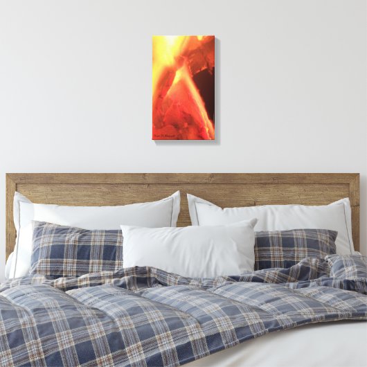 Vuur, Hout, Sintdruk - Premium Gewikkeld Canvas (Insitu (Slaapkamer))