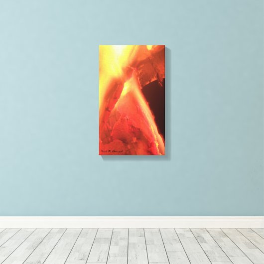 Vuur, Hout, Sintdruk - Premium Gewikkeld Canvas (Insitu (Houten vloer))