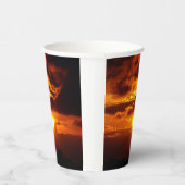 Vuur in Cups op Sky Paper Papieren Bekers (Rechts)