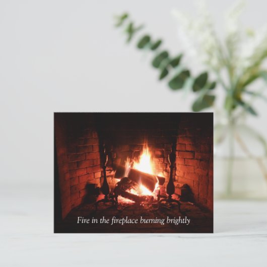 Vuur in de haard briefkaart (Staand voorkant)